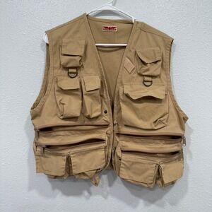 Wind River Mens Utility Fishing Vest‎ Khaki Multi Pocket Outdoor Travel